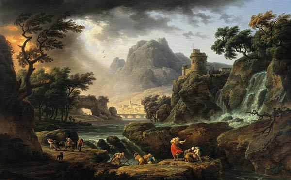 Claude-joseph Vernet Mountain Landscape with Approaching Storm Sweden oil painting art